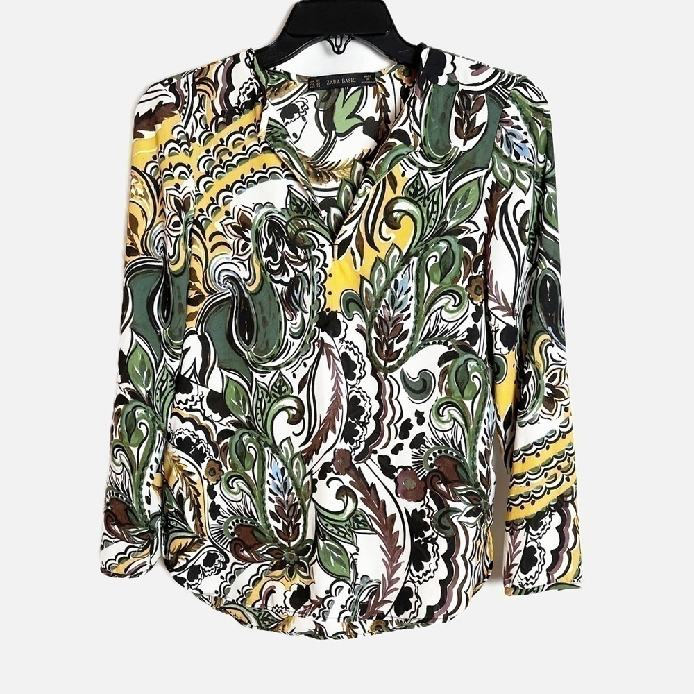 Zara Abstract Multi Colored Blouse - Picture 2 of 4